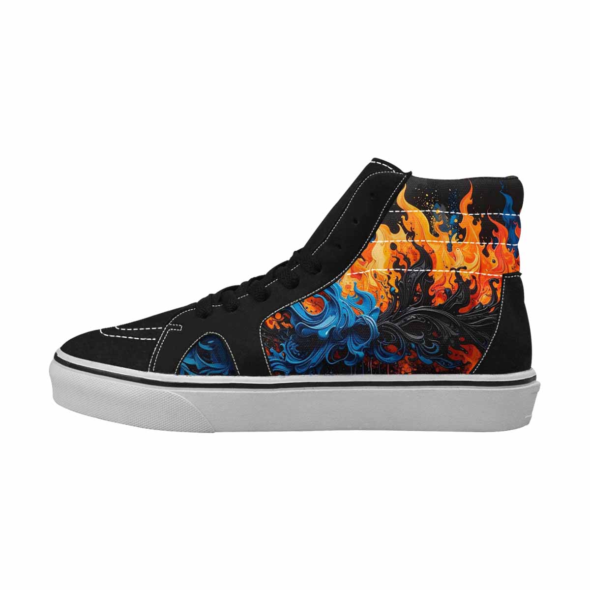 MEN'S Flame Burst High Top Canvas Y2K Shoes