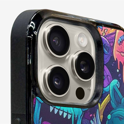 iPhone 16 Pro Max Case — Mixed Toxic Glow Creature Pattern Hundreds, Customized Protective Case