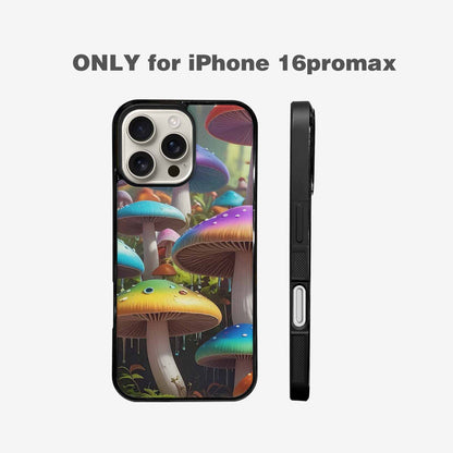 iPhone 16 Pro Max Case — Overlapping Endlessly No Empty Space Mushrooms, Customized Protective Case