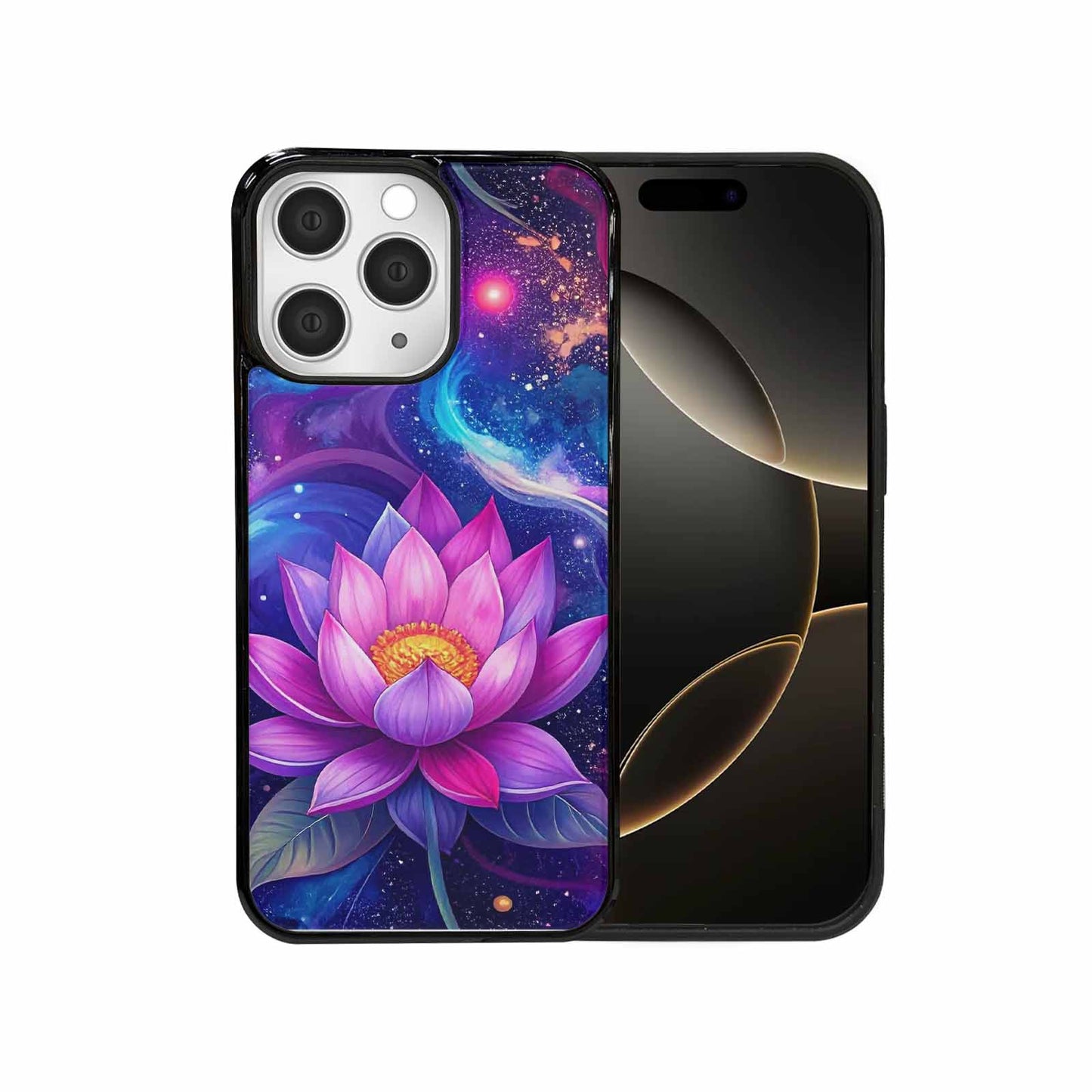 iPhone 15 Pro Max Case — Lotus Galaxy Art Seamless Pattern Vibrant, Custom Art Phone Cover