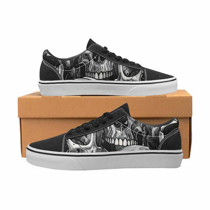 WOMEN'S Tessellated Human Skulls Canvas Lace-Up Vibrant Chaos Custom Sneakers