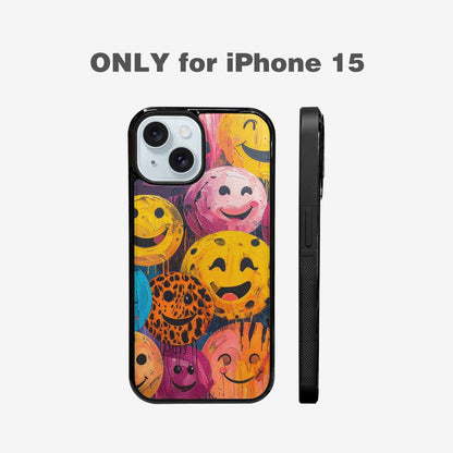 iPhone 15 Case — Smiley Faces Animal Printsmile, Unique Phone Case Design