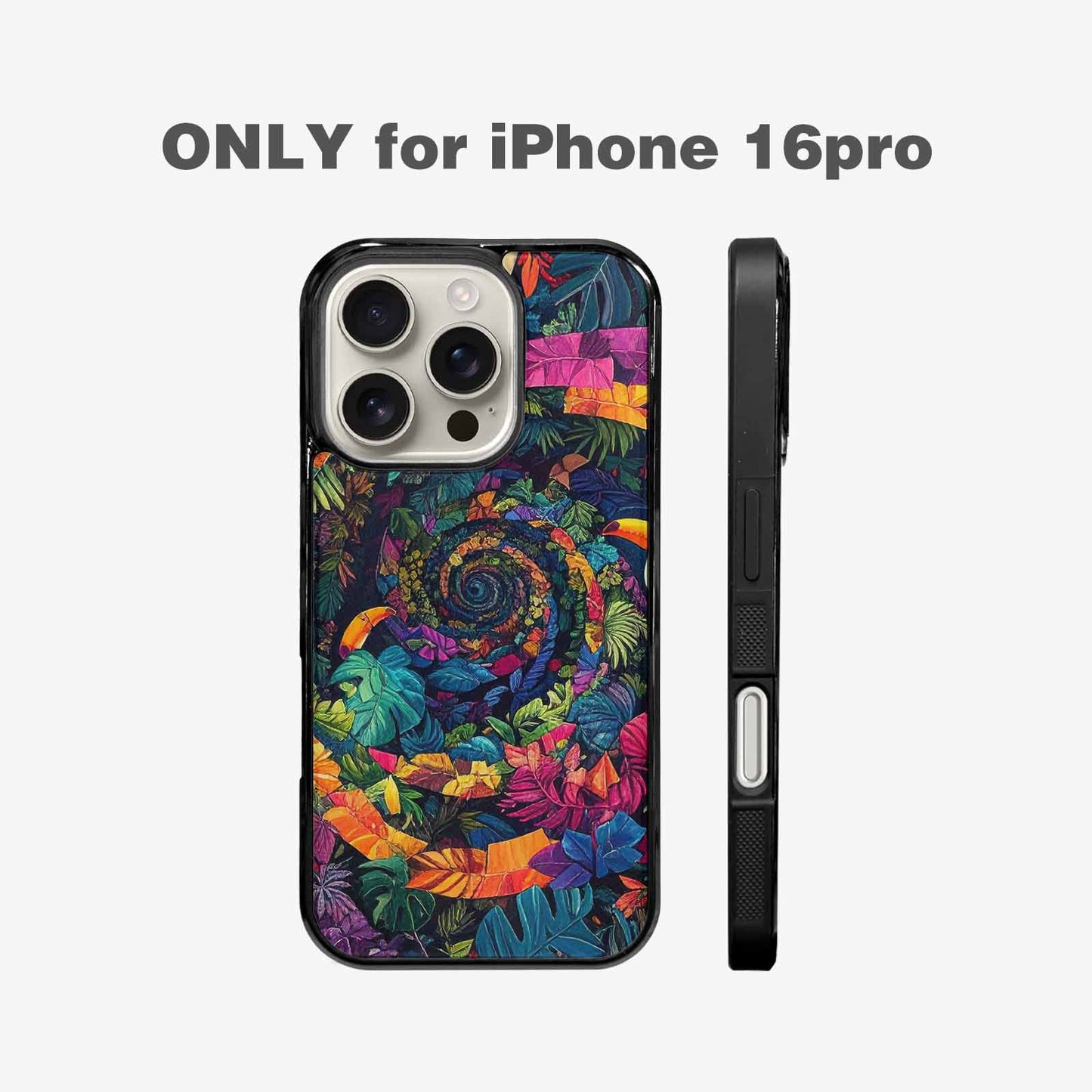 iPhone 16 Pro Case — Toucan Jungle Toucan Jungle Pattern Hundreds, Custom Printed Phone Case