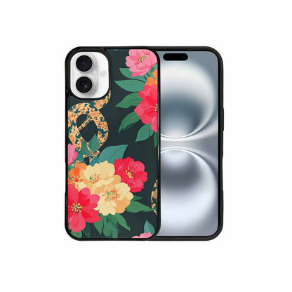 iPhone 16 Plus Case — Floral Snake Print, Customized Protective Case