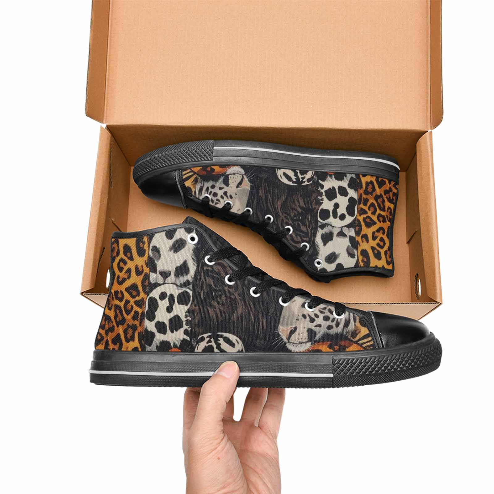 MEN'S Animal Print High Top Canvas Y2K Shoes
