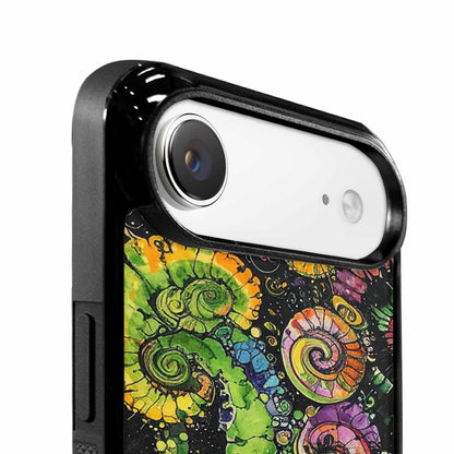 iPhone 17 Air Case — Black Green Ink Tie Dye Tie, Original Design Phone Case