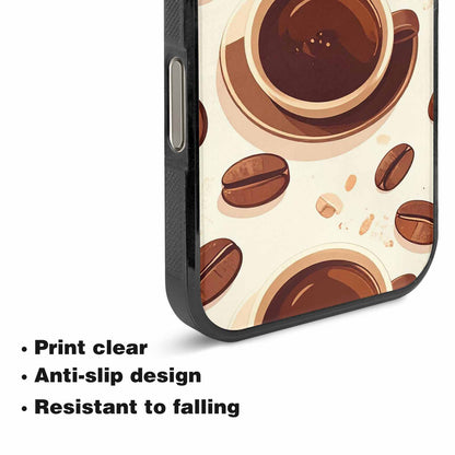 iPhone 16 Pro Case — Coffee Cup And Bean Pattern Seamless, Original Design Phone Case