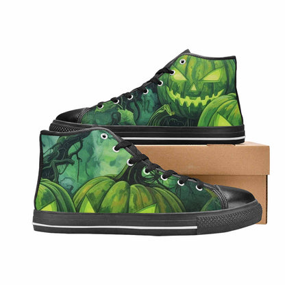 MEN'S Halloween Glowing Jackolantern High Top Canvas Aesthetic Shoes