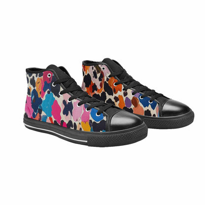 MEN'S Cow Animal Print High Top Canvas Surreal Custom Sneakers