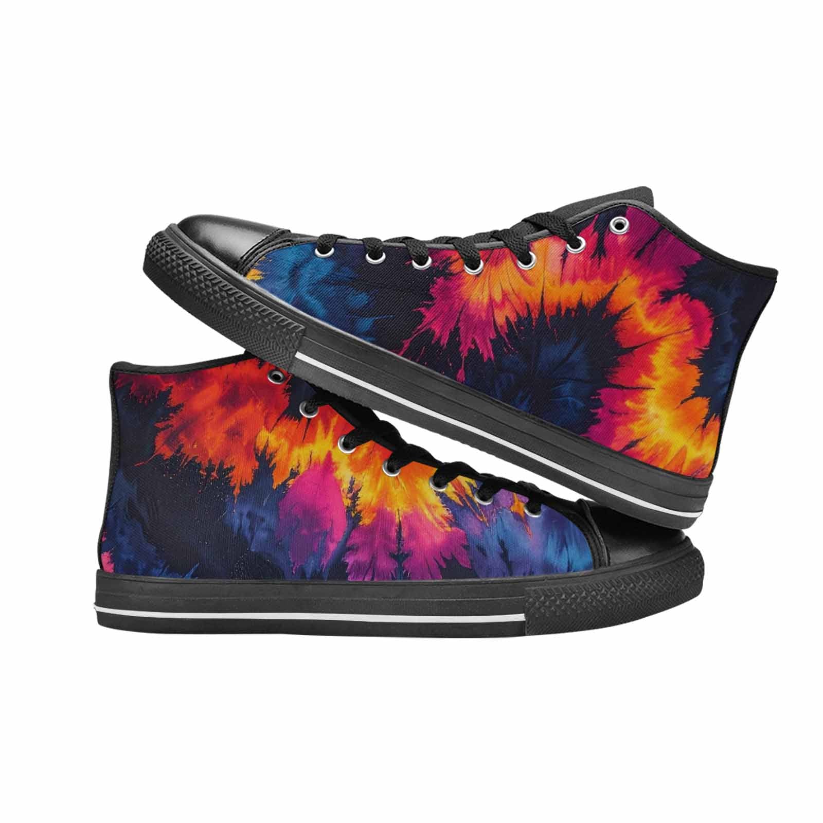 WOMEN'S Tie Dye Dark High Top Canvas Dreamcore Custom Sneakers