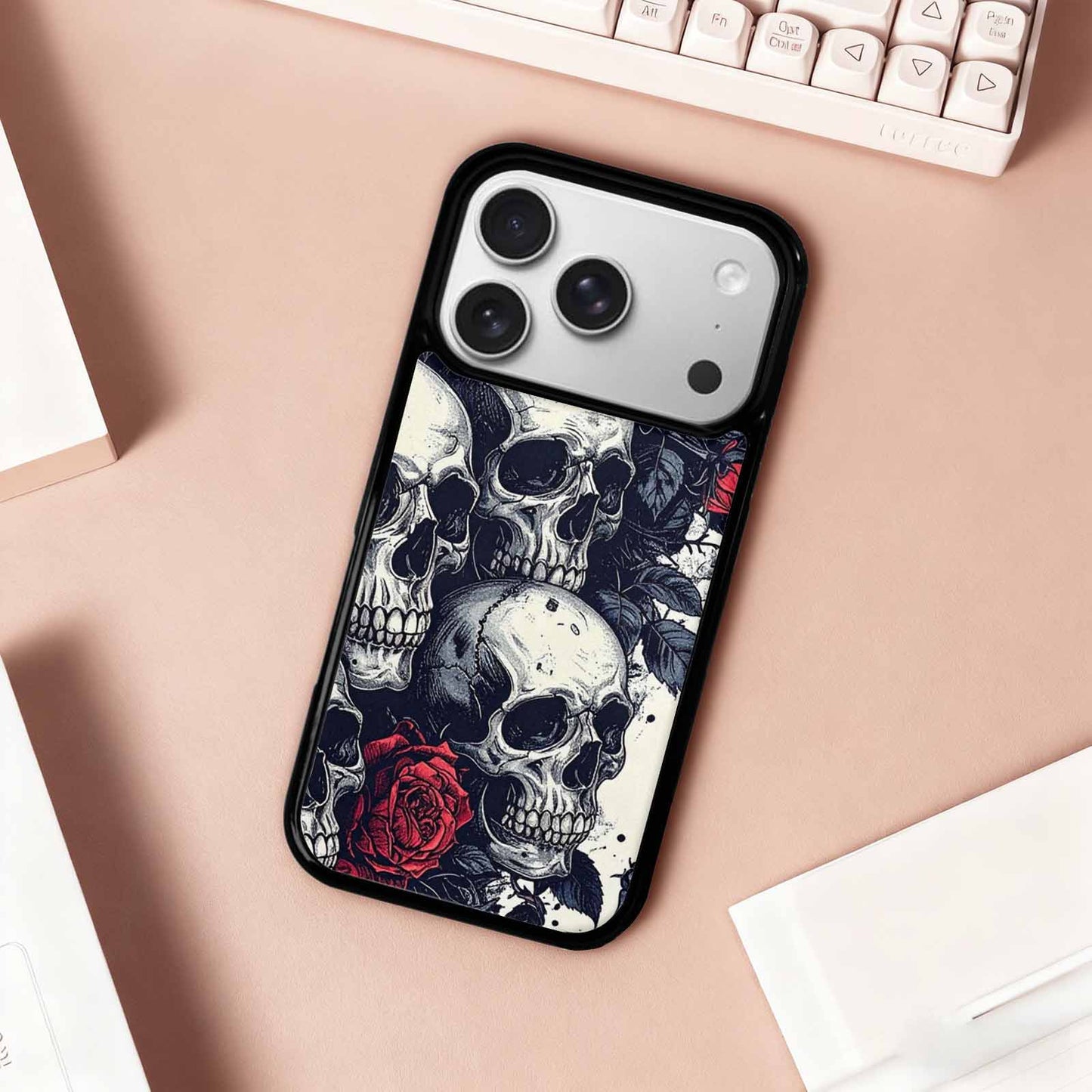 iPhone 17 Pro Case — Skull Dark Art Gothic Print Gothic, Custom Made Phone Cover