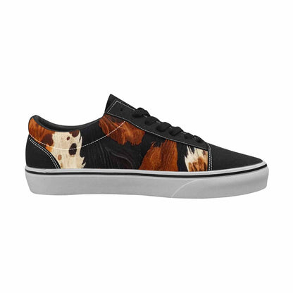 WOMEN'S Cow Animal Print Canvas Lace-Up Neon Fantasy Shoes