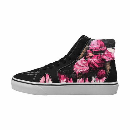 MEN'S Ice Cream Motif High Top Canvas Surreal Custom Shoes