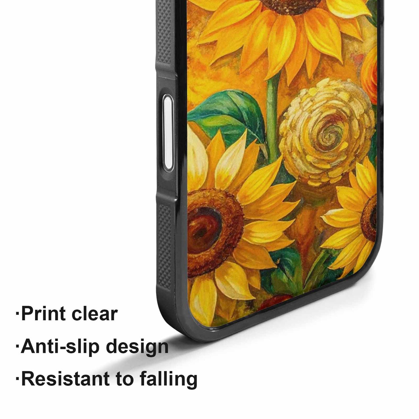 iPhone 17 Case — Impressionist Sunflower Brushstroke Pattern Floral, Custom Print Case Cover