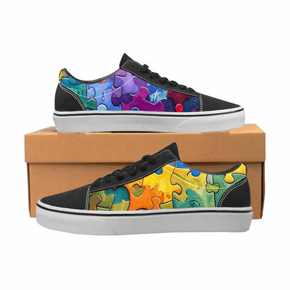 WOMEN'S Autism Puzzle Pieces Lace-Up Canvas Aesthetic Custom Shoes