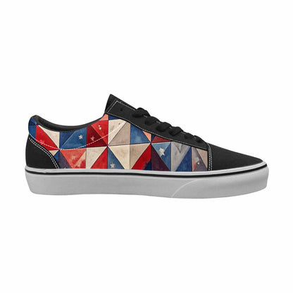 WOMEN'S American Flag Stars Canvas Lace-Up Dark Academia Custom Sneakers