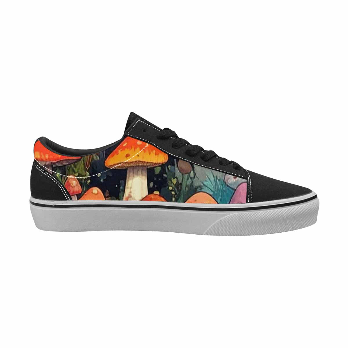 WOMEN'S Mushrooms  Camo Mushrooms Lace-Up Canvas Vivid Sneakers