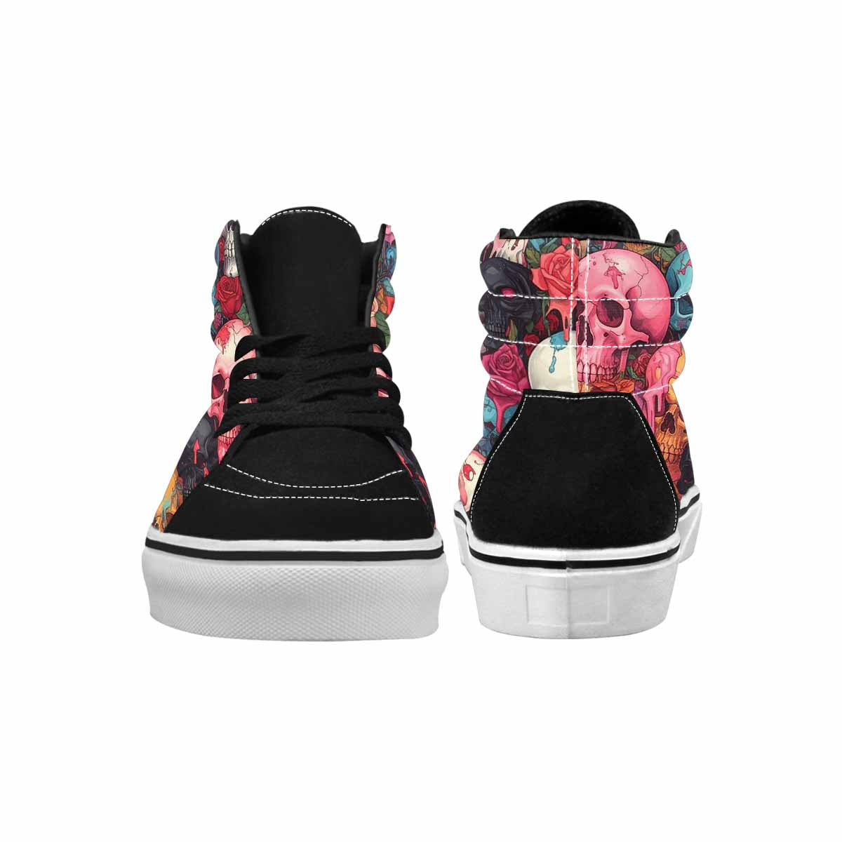 MEN'S Skulls Roses Skulls Roses High Top Canvas Cottagecore Custom Sneakers