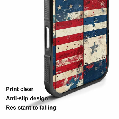 iPhone 17 Case — Small American Flag Stars Galaxy Space, Personalized Phone Case