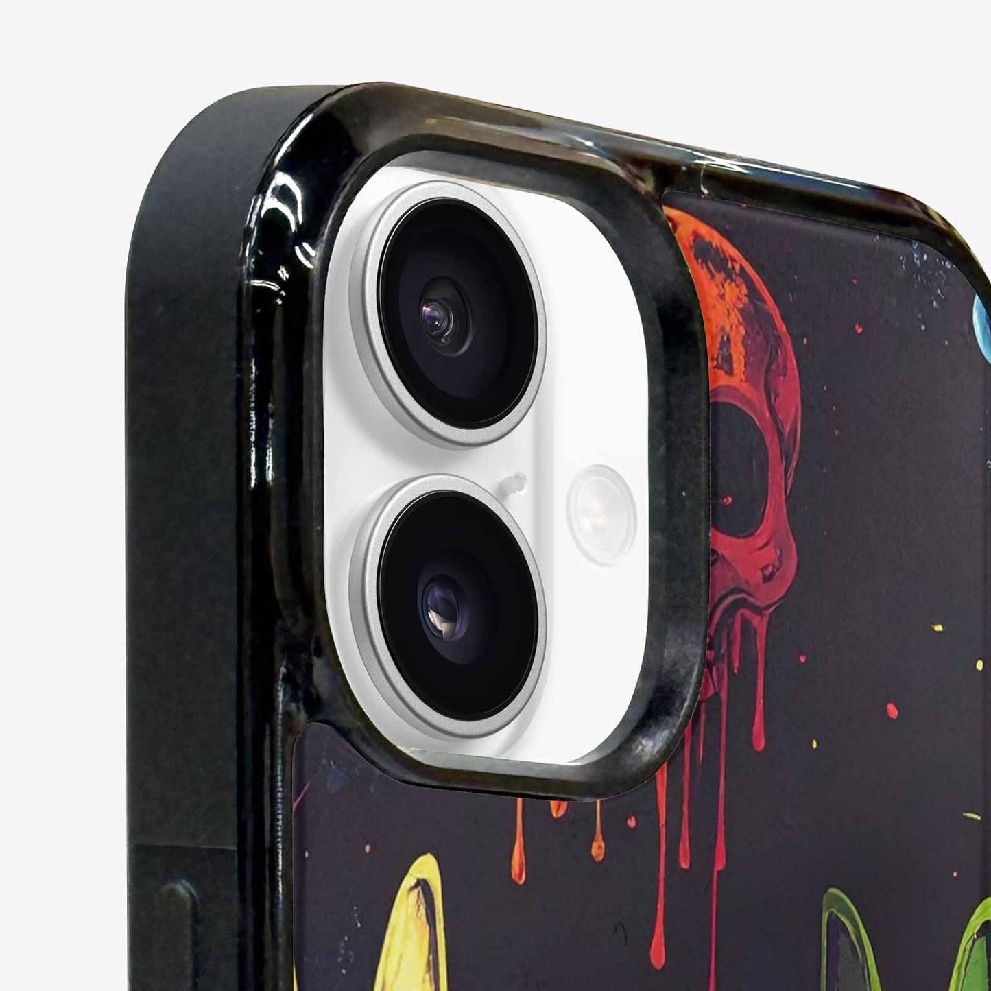 iPhone 16 Plus Case — Radioactive Ghost Bunny Skull Sm Qdr, Custom Printed Phone Case