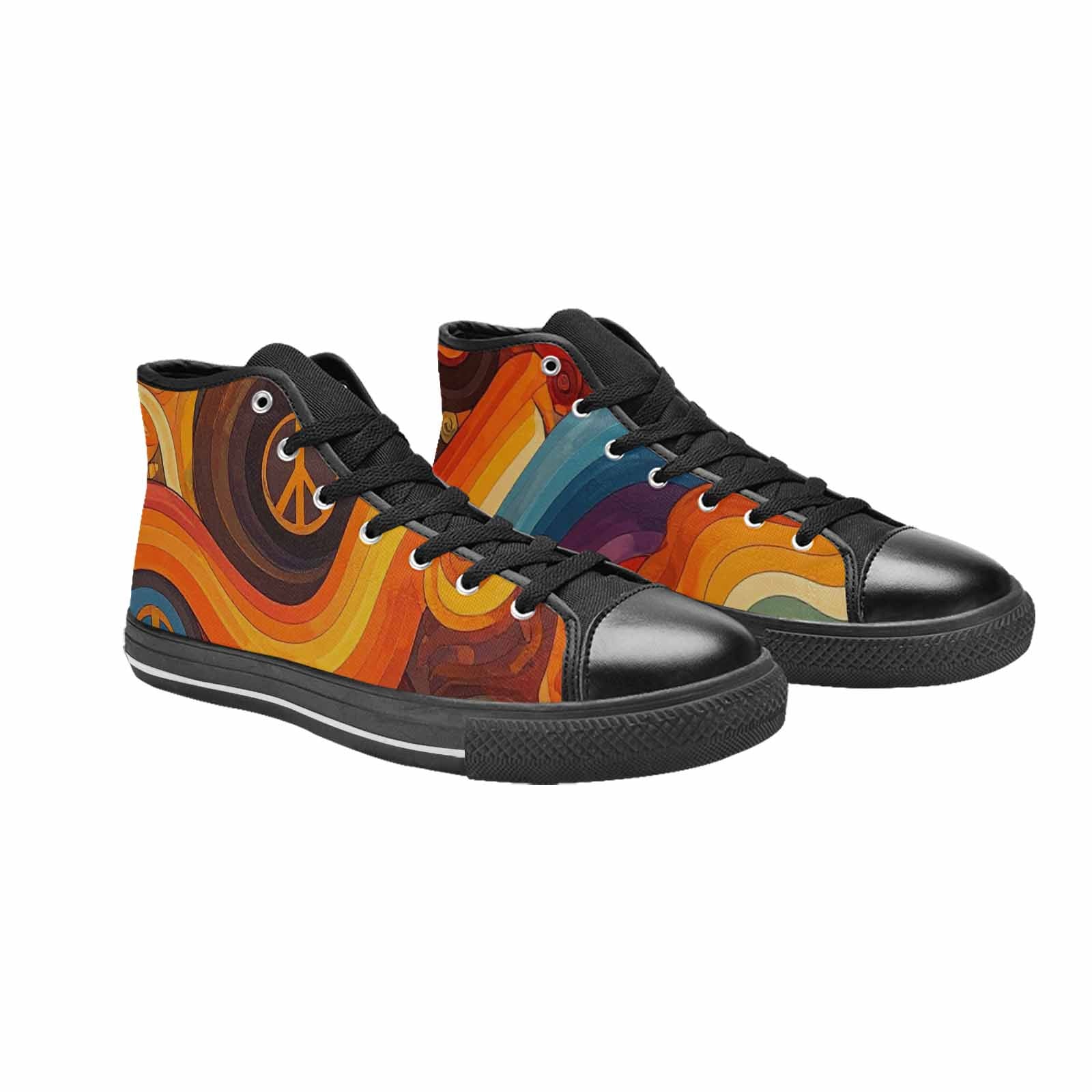 MEN'S Groovy 70S Peace High Top Canvas Dark Academia Shoes