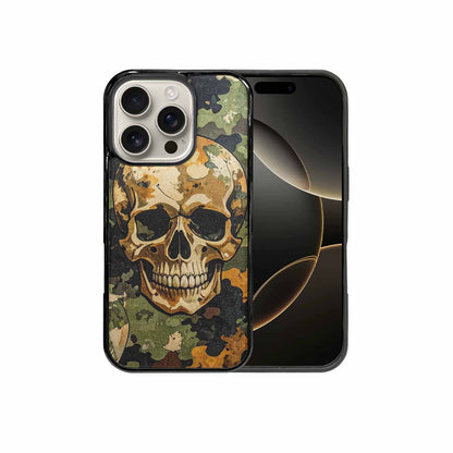 iPhone 16 Pro Case — Military Camo Texture Combined With Distressed, Personalized Phone Case
