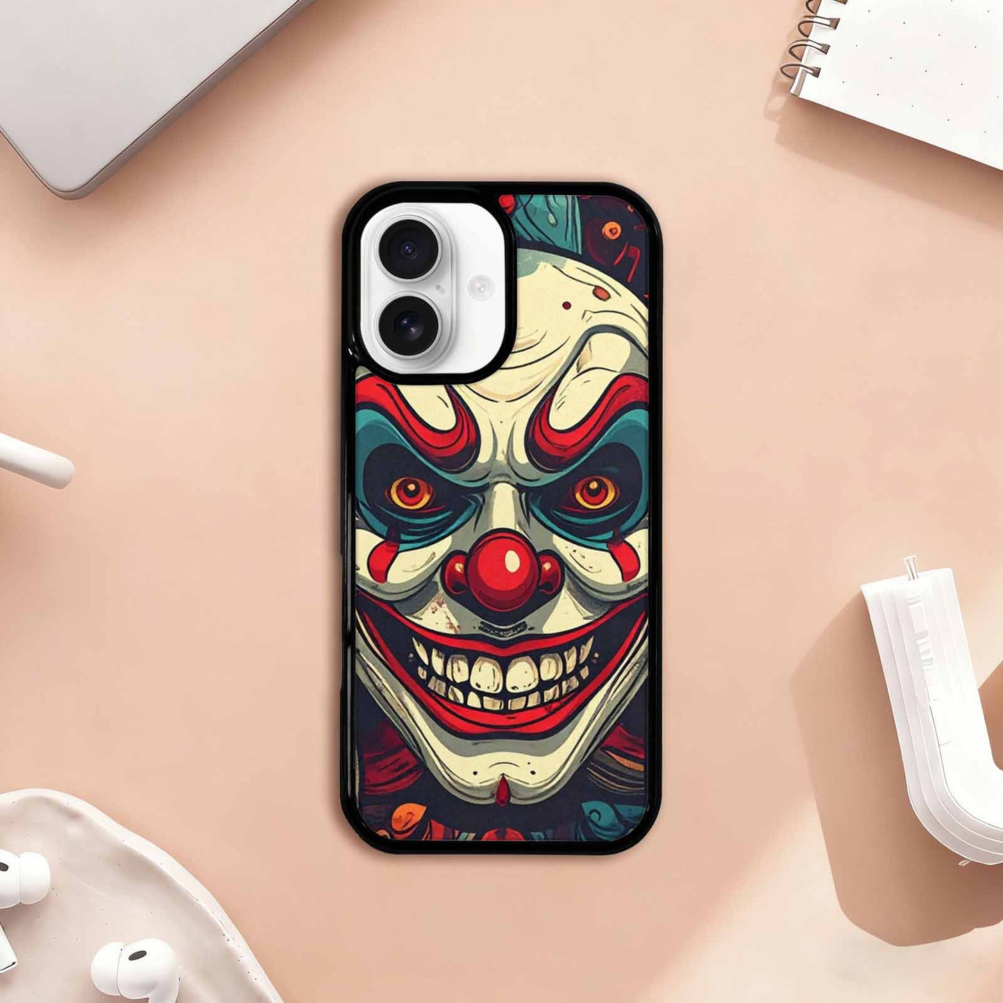 iPhone 17 Case — Evil Circus Heads Faces Cartoon Cute, Original Design Phone Case