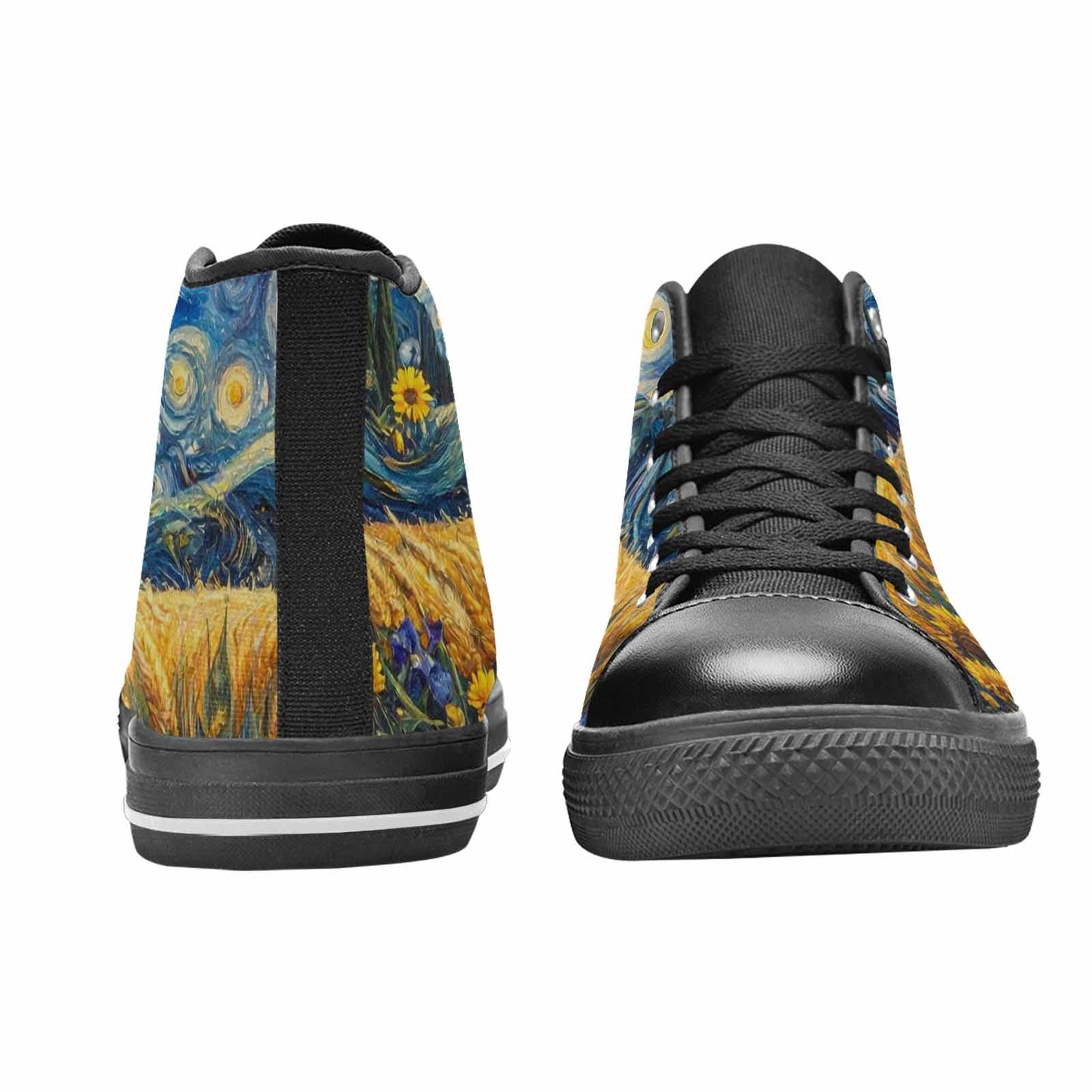 MEN'S Van Gogh-Style Swirl High Top Canvas Surreal Custom Shoes