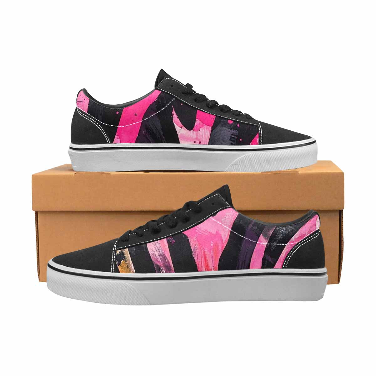 WOMEN'S Zebra Stripe Burst Lace-Up Canvas Cottagecore Sneakers