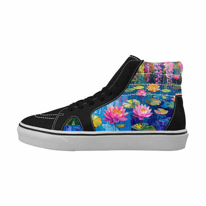 MEN'S Full Color Vibrant Monet High Top Canvas Dark Academia Custom Sneakers