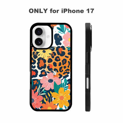 iPhone 17 Case — Leopard Print Floral Seamless Animal Print, Unique Phone Case Design