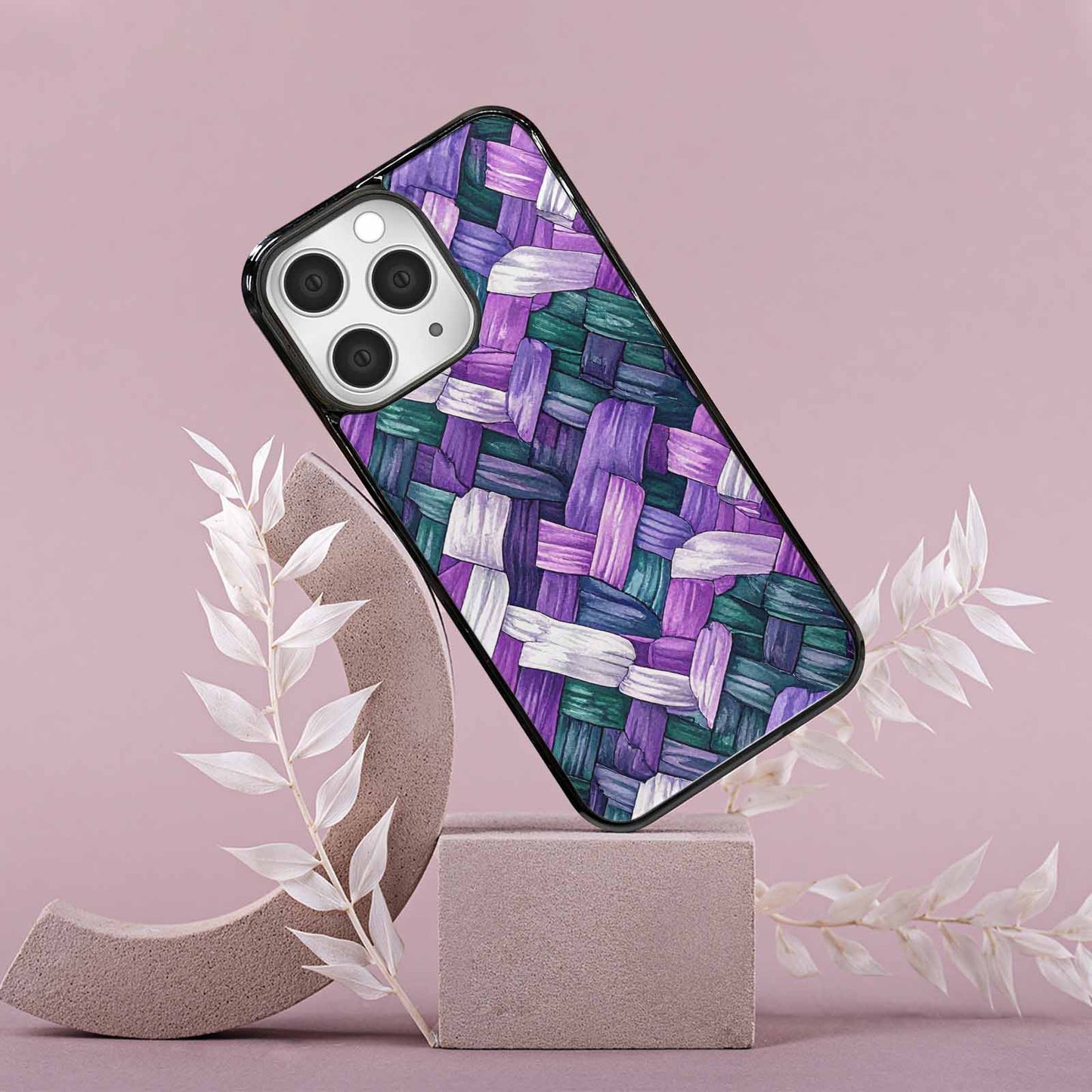 iPhone 15 Pro Max Case — Genderqueer Flag Color Theme Small Rainbow, Custom Phone Case