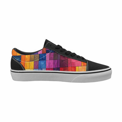 WOMEN'S Transgender Flag Color Canvas Lace-Up Grunge Sneakers