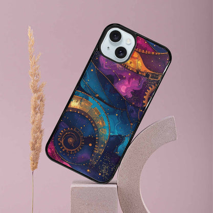 iPhone 15 Plus Case — Steampunk Galaxy Art Seamless Pattern Vibrant, Custom Designed Case Cover