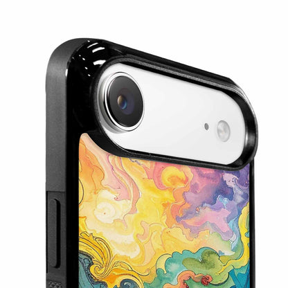 iPhone 17 Air Case — Tie Dye Swirls Black White Tie, Custom Printed Phone Case