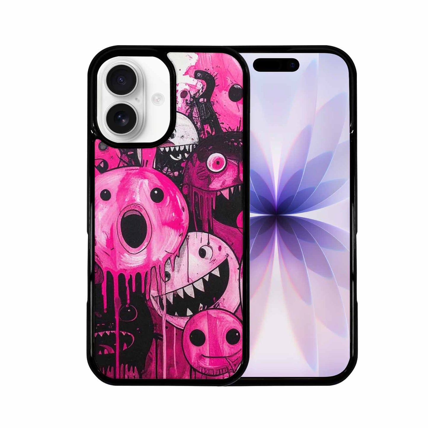iPhone 17 Case — Black &amp; Pink Ink Cartoon Cute, Personalized Phone Case