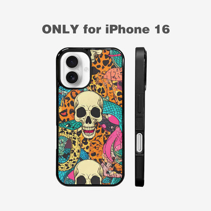 iPhone 16 Case — Snake Print Skull Custom, Custom Print Case Cover
