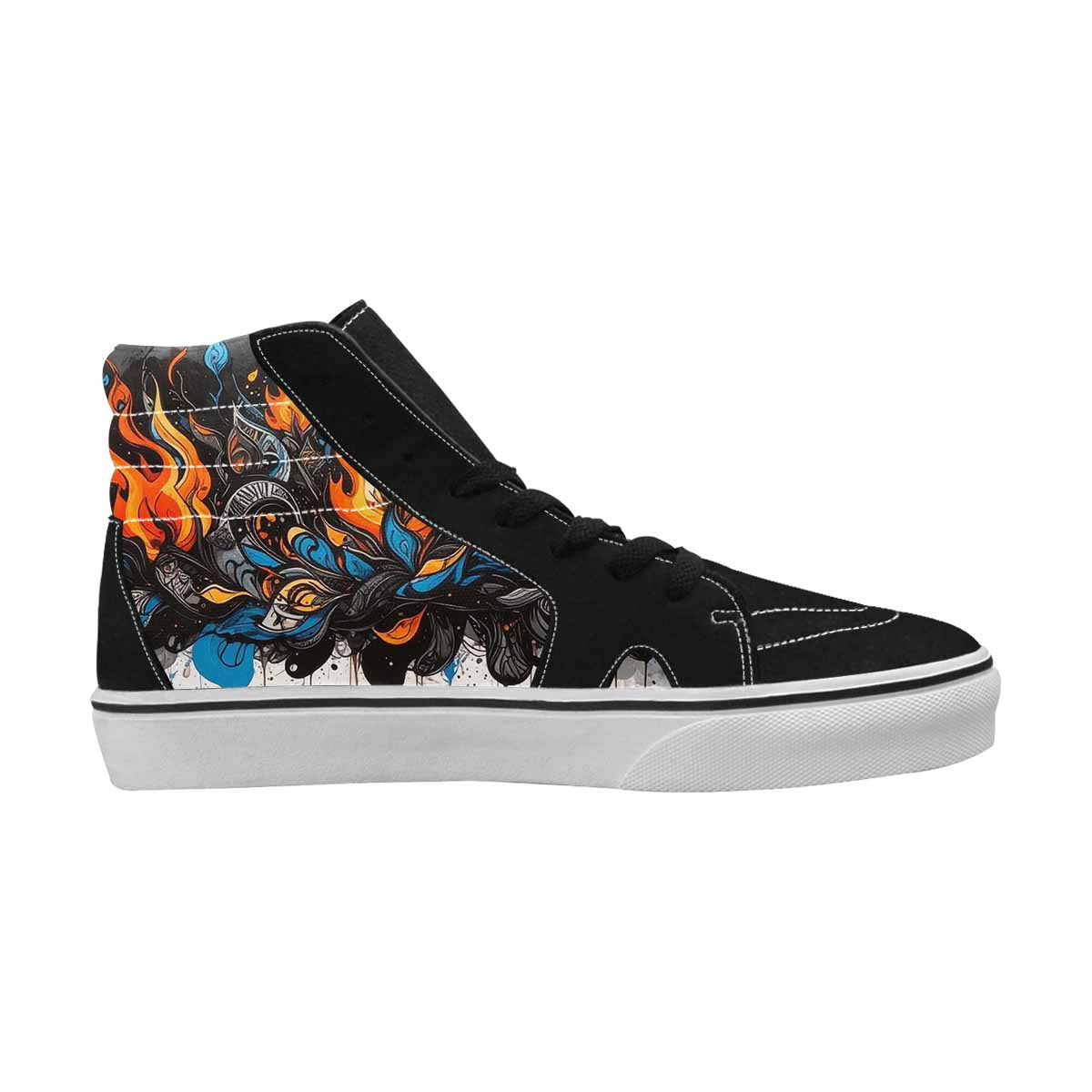 MEN'S Flame Burst High Top Canvas Surreal Custom Shoes