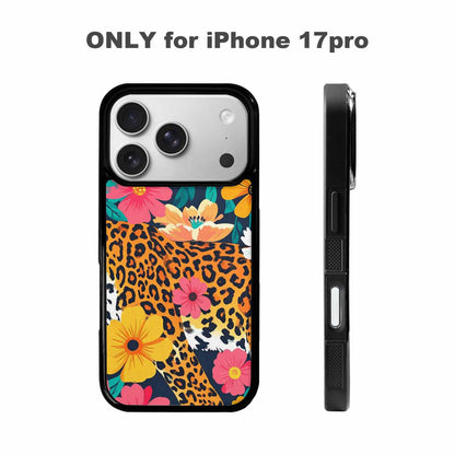 iPhone 17 Pro Case — Leopard Print Floral Seamless Pattern Animal, Custom Printed Phone Case