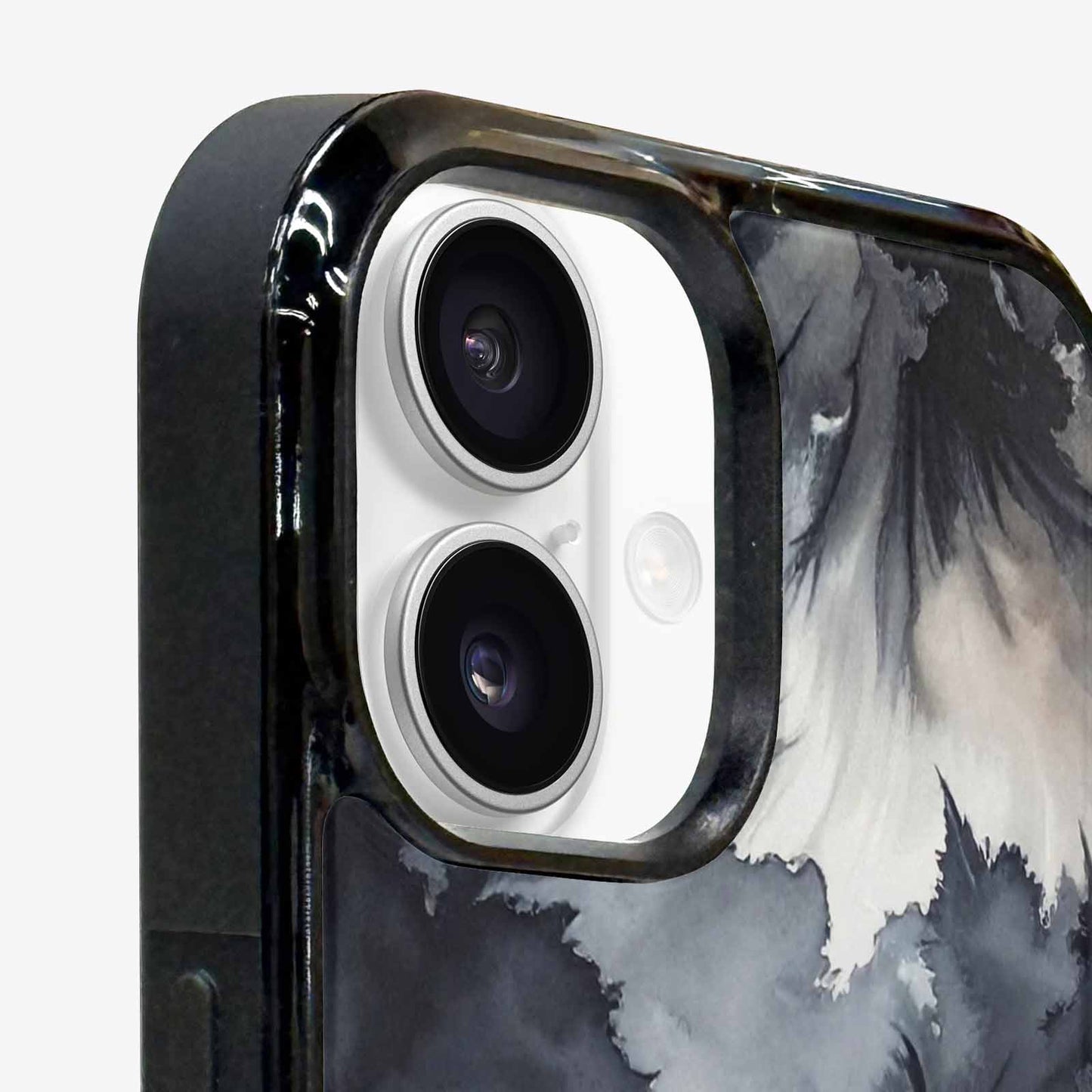 iPhone 16 Plus Case — Tie Dye Black And Gray Blended, Customized Protective Case
