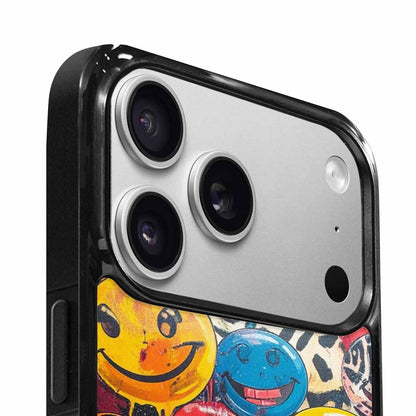 iPhone 17 Pro Max Case — Smiley Faces Pattern Hundreds Original Art, Custom Art Phone Cover