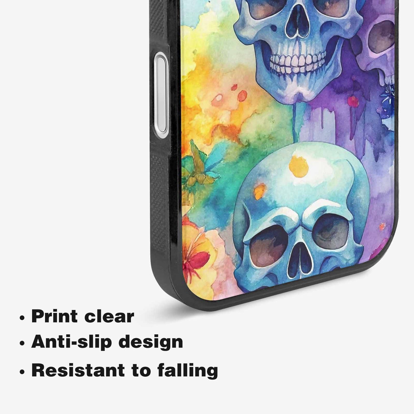 iPhone 16 Plus Case — Kulls Watercolor Skulls Small Skull Pattern, Custom Print Case Cover