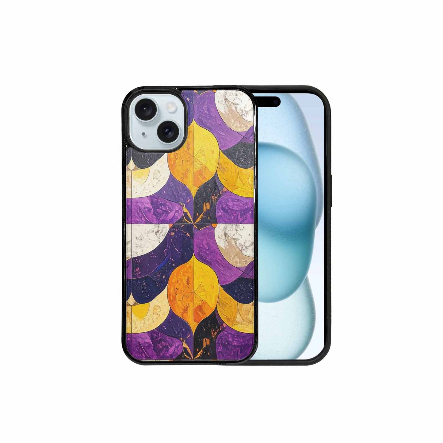 iPhone 15 Plus Case — Nonbinary Flag Color Theme Small Rainbow, Custom Phone Case