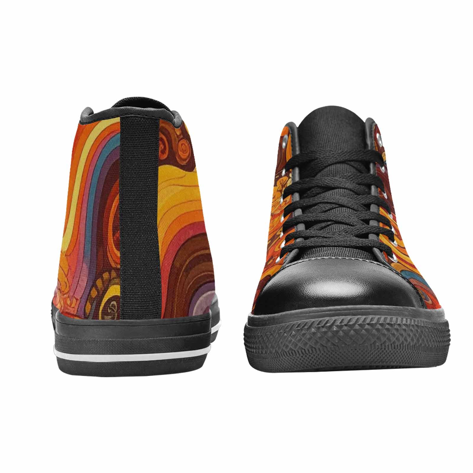 MEN'S Groovy 70S Peace High Top Canvas Neon Fantasy Custom Sneakers