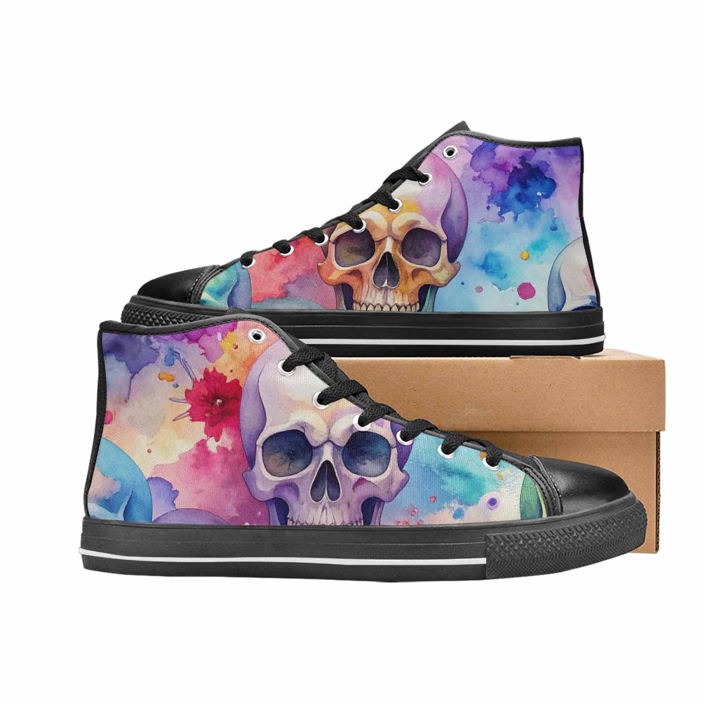 MEN'S Kulls - Watercolor High Top Canvas Aesthetic Custom Sneakers