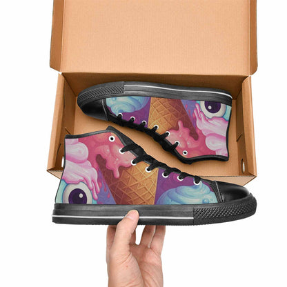 MEN'S Melting Icecream Cone Monster High Top Canvas Dark Academia Custom Shoes