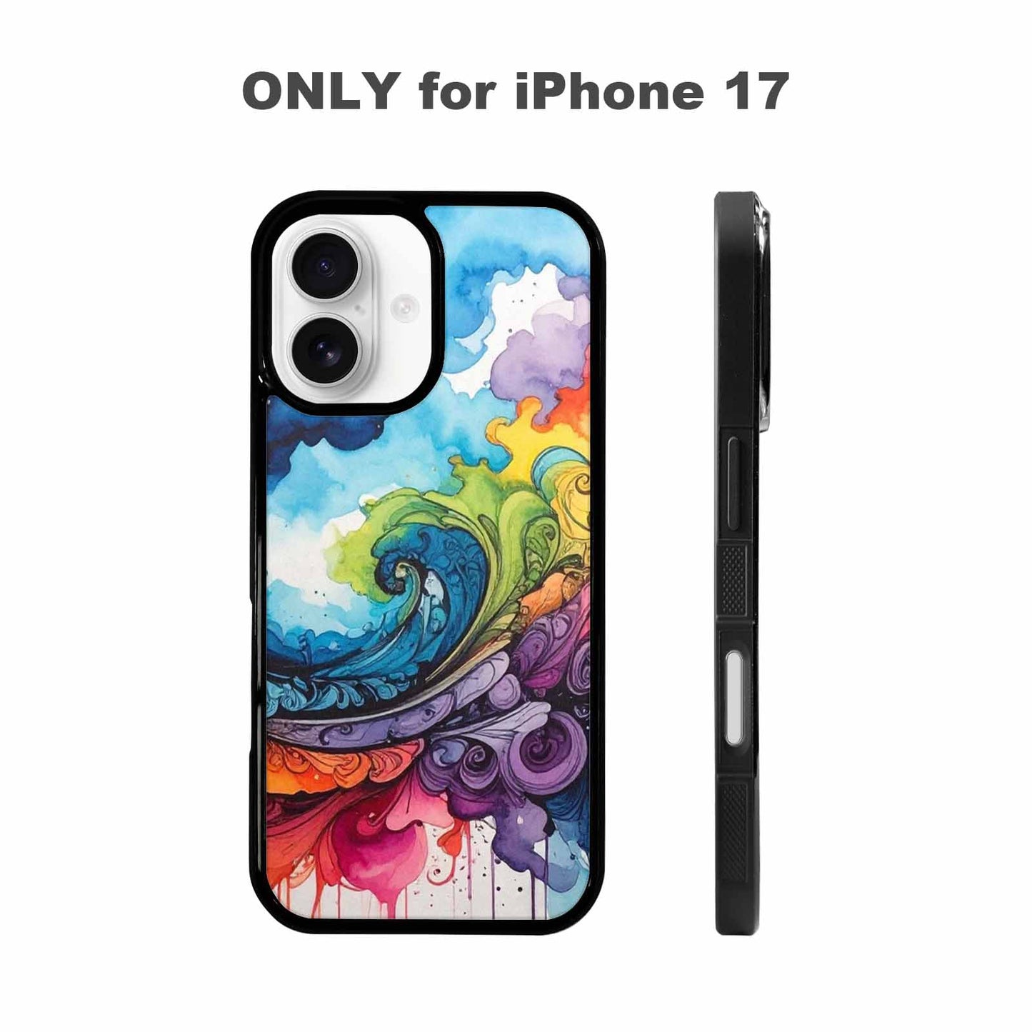 iPhone 17 Case — Tie Dye Swirls (black Tie Dye, Custom Made Phone Cover