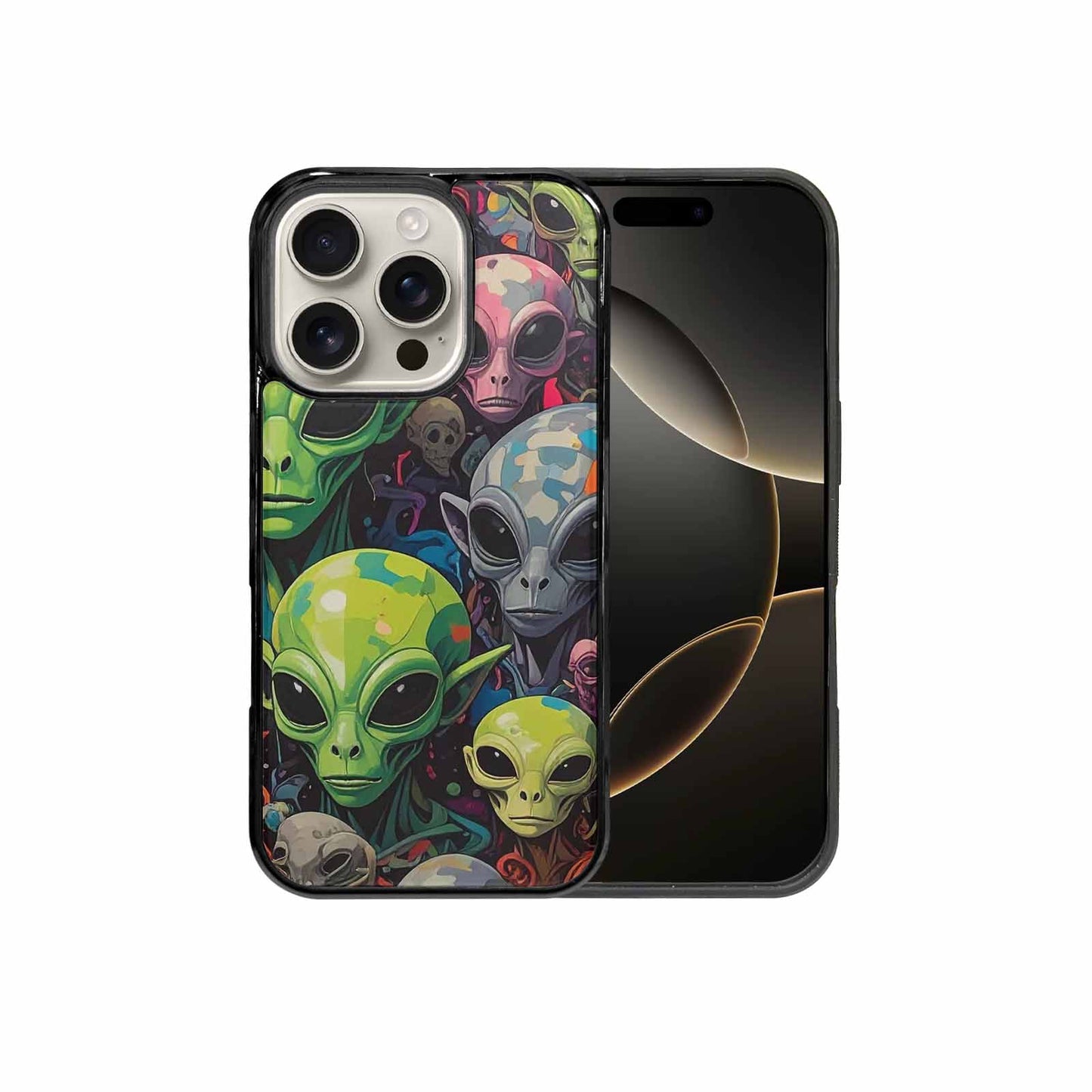 iPhone 16 Pro Case — Aliens Camo Aliens Pattern Hundreds Of, Custom Designed Case Cover