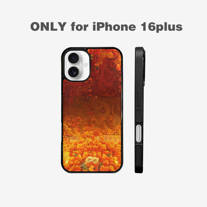 iPhone 16 Plus Case — Marigold Day Of The Dead Marigold, Unique Phone Case Design