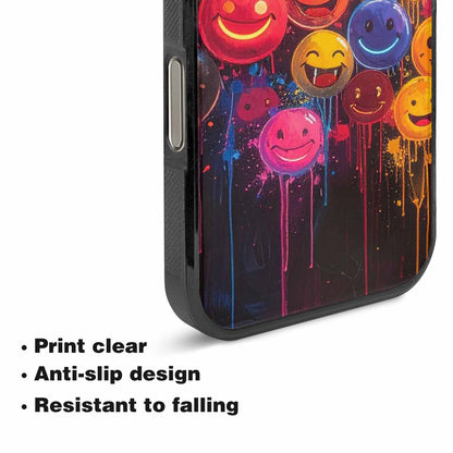 iPhone 16 Pro Case — Smiley Faces Glow Smiley Faces Pattern, Customized Protective Case